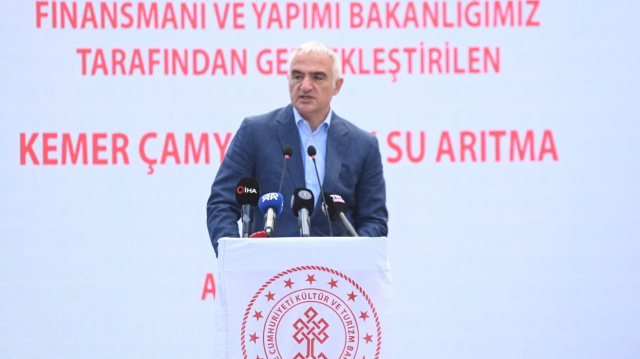 Kültür ve Turizm Bakanı Ersoy Kemer'de Atık Su Arıtma Tesisi açılışına katıldı.