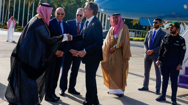 Le secrétaire d'État américain Antony Blinken arrive à Djeddah le 20 mars 2024. 
