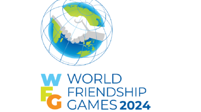 Logo des Jeux de l'Amitié 2024, qui se tiendront du 15 au 29 septembre 2024, à Moscou et Ekaterinbourg, en Russie.