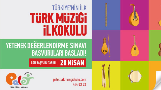 Palet Türk Müziği İlkokulu'nun yetenek değerlendirme sınavı başvuruları başladı.