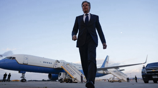 Le secrétaire d'État américain, Antony Blinken, à l'aéroport de Ben Gourion de Tel Aviv, le 22 mars 2024.