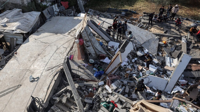 Maison dans la partie nord de Rafah bombardée par les Israéliens, le 23 mars 2024.