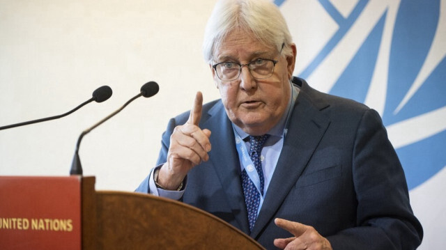 Le Secrétaire général adjoint aux affaires humanitaires et Coordonnateur des secours d'urgence des Nations Unies, Martin Griffiths, s'exprime lors d'une conférence de presse sur la situation à Gaza, dans le bâtiment des Nations Unies à Genève, le 15 novembre 2023.