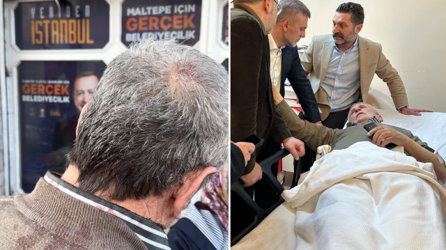 Maltepe'de CHP'liler tarafından başından yaralanan 72 yaşındaki Ramazan Şahin.
