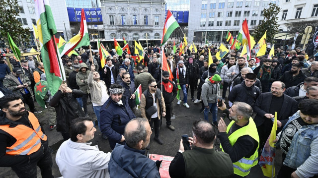 Manifestation des sympathisants du PKK, à Bruxelles, le 25 mars 2024.