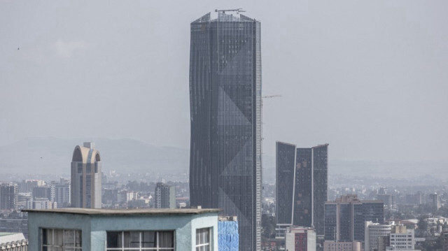 Une photo prise le 31 août 2023 montre une vue générale du siège de la Commercial Bank of Ethiopia à Addis-Abeba, en Éthiopie.