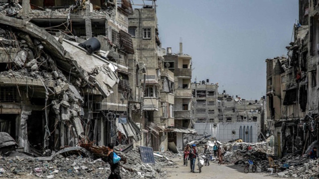 Des bâtiments ont été ravagés et détruits, après le bombardement israélien sur la ville de Gaza, le 27 mars 2024.