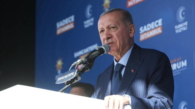 Recep Tayyip Erdogan, le président de la République de Türkiye, s'est exprimé vendredi au cours d'un meeting électoral en vue des élections municipales du 31 mars 2024 dans la ville d'Istanbul.