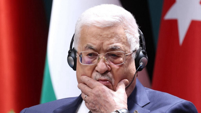 Le dirigeant palestinien Mahmud Abbas lors d'une réunion à Ankara, le 5 mars 2024.