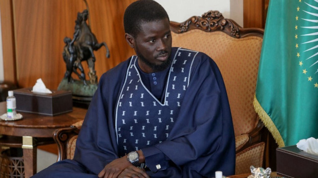 Le président élu Bassirou Diomaye Faye au palais présidentiel de Dakar, le 28 mars 2024. 