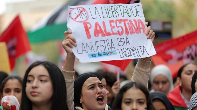 Le président cubain Miguel Díaz-Canel et tous les membres du gouvernement ont assisté à une manifestation pro-palestinienne au Cuba, le 03 mars 2024.