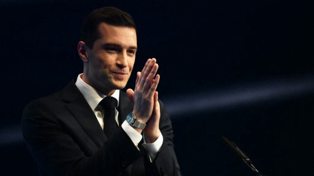 Le président du parti d'extrême droite Rassemblement national, Jordan Bardella.