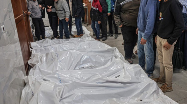 Des Palestiniens tués lors d'un bombardement israélien, dans la bande de Gaza, le 05 mars 2024.