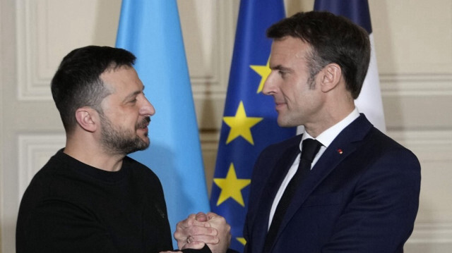 Le président ukrainien, Volodymyr Zelensky et son homologue français, Emmanuel Macron.