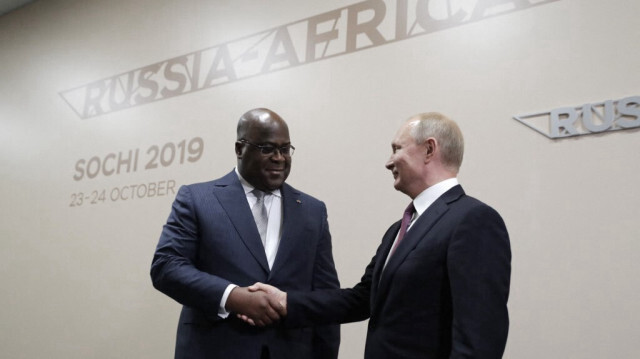 Le président de la République démocratique du Congo et son homologue russe, Vladimir Poutine.