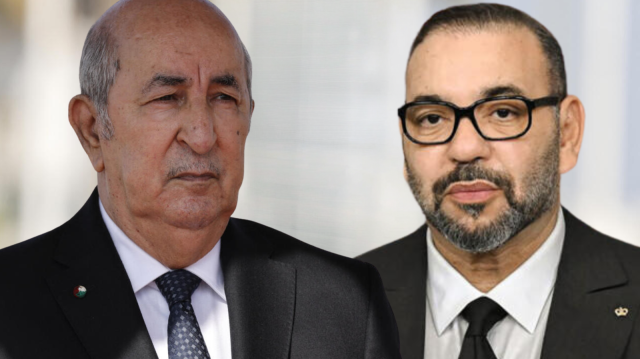 Le président algérien Abdelmadjid Tebboune et le roi marocain Mohamed VI.