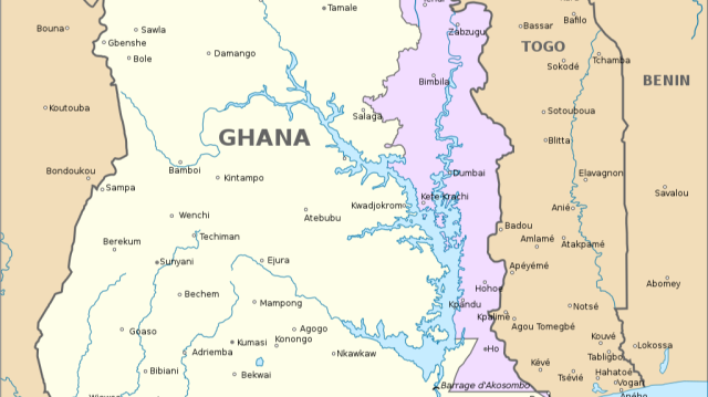 Carte de la région séparatiste du Togoland de l'Ouest.