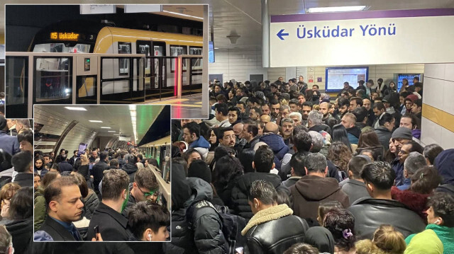 Metroya binmek isteyen yolcuların yönlendirildiği otobüs duraklarında da kalabalık oluştu.