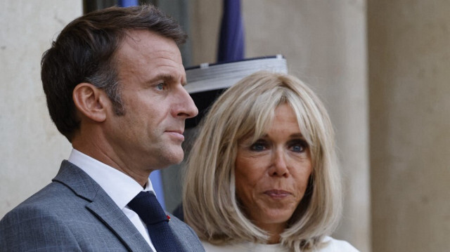 Le président de la République française, Emmanuel Macron et sa femme, Brigitte Macron.