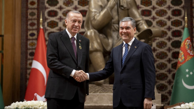 Cumhurbaşkanı Recep Tayyip Erdoğan ve Türkmenistan Milli Lideri ve Halk Maslahatı Başkanı Gurbangulu Berdimuhammedov