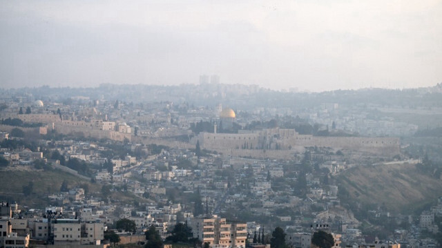 Vue panoramique de la vieille ville de Jérusalem à l'aube du 14 avril 2024, après que l'Iran a lancé une attaque de drones et de missiles contre Israël.