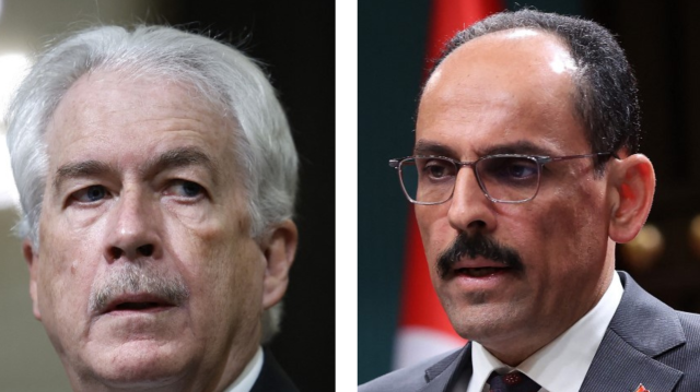 Le directeur de la CIA, William Joseph Burns et le directeur de l'Organisation nationale de renseignement de Türkiye, İbrahim Kalın.