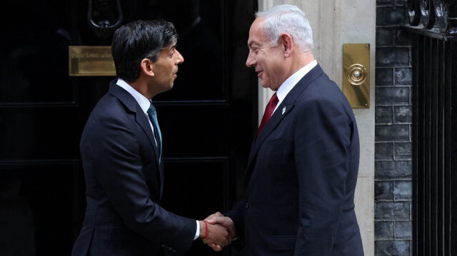 Le Premier ministre du Royaume-Uni, Rishi Sunak et son homologue israélien, Benyamin Netanyahu.