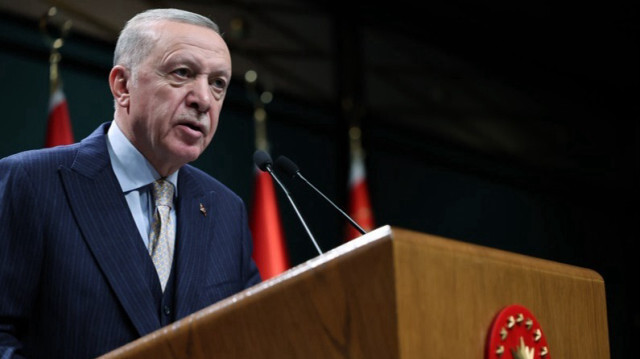 Le Président turc, Recep Tayyip Erdogan, au palais présidentiel à Ankara en Turkiye, le 16 avril 2024.