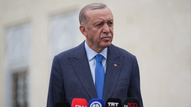 Le Président turc, Recep Tayyip Erdogan à la mosquée Hz. Ali, à Istanbul en Turkiye, le 19 avril 2024.