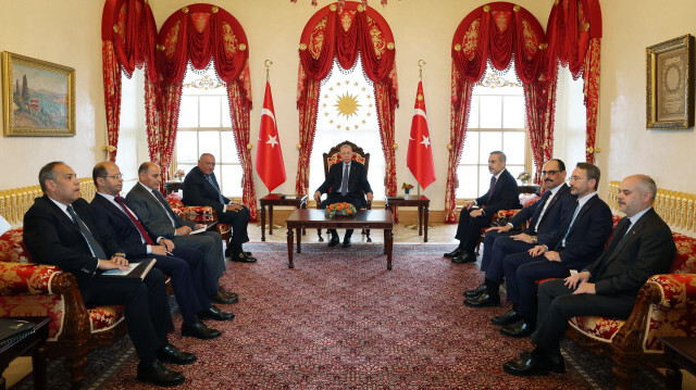 Cumhurbaşkanı Erdoğan, Mısır Dışişleri Bakanı Semih Şükrü ile bir araya geldi.