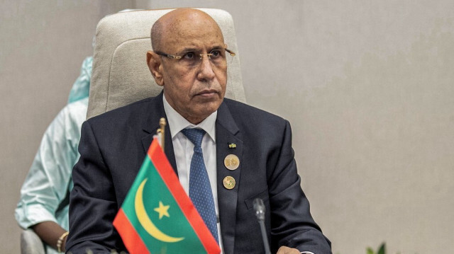 Une photo fournie par le Palais royal saoudien montrant le président mauritanien Mohammed Ould Ghazouani participant à la deuxième édition du sommet de l'Initiative pour un Moyen-Orient vert, qui s'est tenue en marge de la conférence sur le climat COP27 dans la station balnéaire égyptienne de Charm el-Cheikh, sur la mer Rouge, le 7 novembre 2022.