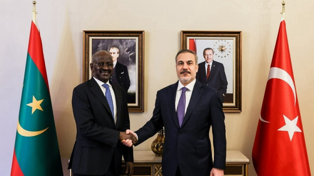 Türkiye's Foreign Minister Hakan Fidan and his Mauritanian counterpart Mohamed Salem Ould Merzoug