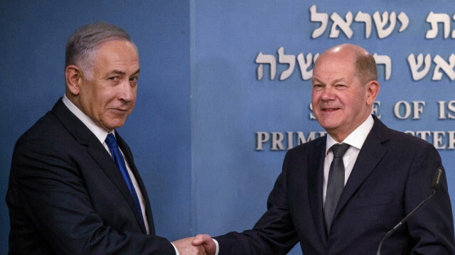 Le Premier ministre israélien, Benyamin Netanyahu et le chancelier allemand, Olaf Scholz.