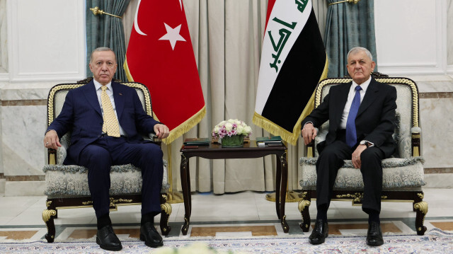 Le président turc Recep Tayyip Erdogan, à gauche, et son homologue irakien, Abdel Latif Rachid.