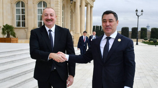 Ильхам Алиев и Садыр Жапаров в Баку (ноябрь 2023 года)