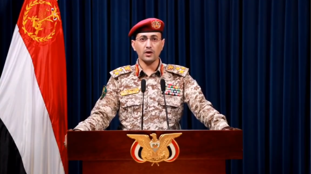 Yahya Sare'e, porte-parole de l'armée houthie, le 25 avril 2024.