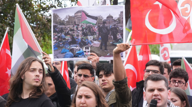 أنقرة: مظاهرة داعمة للطلاب المؤيدين لفلسطين بالولايات المتحدة