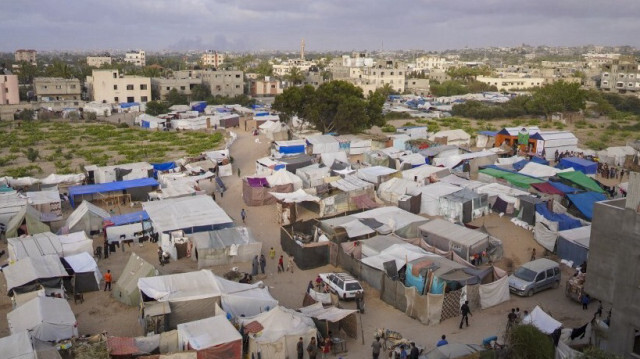 Le camp de déplacés palestiniens à Deir El-Balah, dans le centre de la bande de Gaza, le 27 avril 2024.