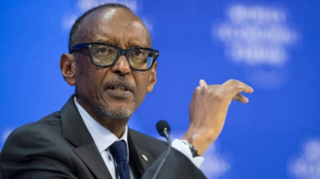 Le président du Rwanda, Paul Kagame, participe à une session du Forum économique mondial (WEF) à Davos, le 17 janvier 2024.