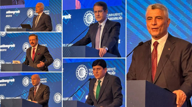 Министр торговли Турции Омер Болат и другие почетные гости саммита «Турция: Век экспорта», организованного Albayrak Media