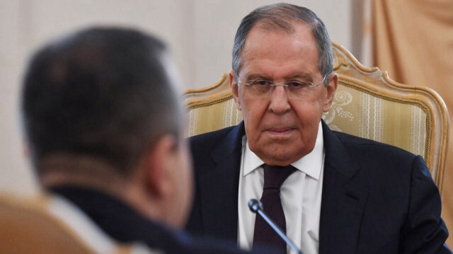 Le ministre russe des Affaires étrangères Sergei Lavrov rencontre son homologue serbe Ivica Dacic à Moscou le 21 mars 2024.
