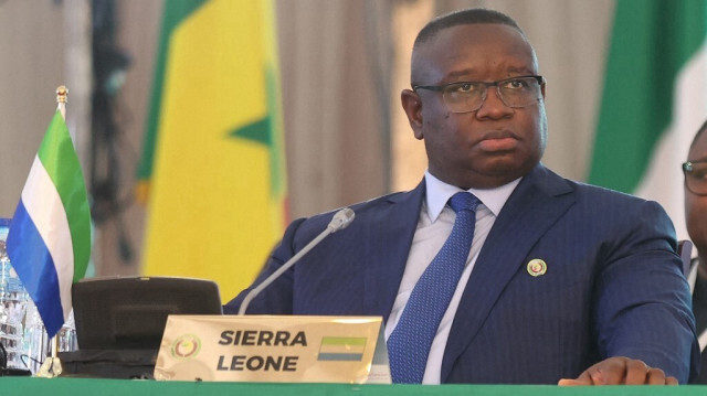 Le président de la Sierra Leone, Julius Maada Bio, lors de la 64e session ordinaire des chefs d'État et de gouvernement de la Communauté économique des États de l'Afrique de l'Ouest (CEDEAO), à Abuja, le 10 décembre 2023.