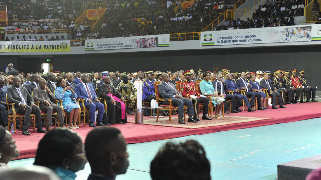 Vue générale des délégués lors de l'ouverture du dialogue national au Gabon au Gymnase de Libreville le 2 avril 2024. 