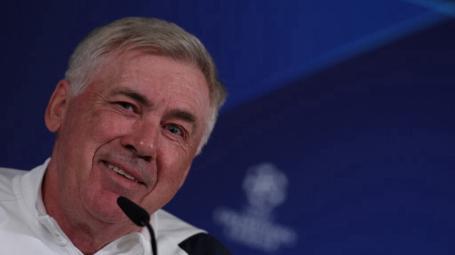 Le coach du Real Madrid, Carlo Ancelotti, donne une conférence de presse à Valdebebas, en périphérie de Madrid, le 8 avril 2024.