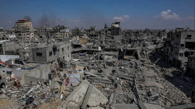 Une vue de la destruction après le retrait des forces israéliennes de Khan Younès dans la Bande Gaza, le 07 avril 2024.