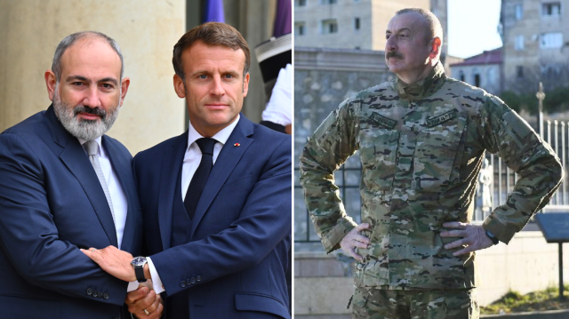 Ermenistan Başbakanı Paşinyan - Fransa Cumhurbaşkanı Macron - Azerbaycan Cumhurbaşkanı Aliyev