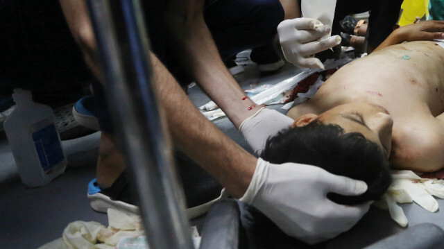İsrail saldırısında yaralanan Filistinli çocuk, Aksa Şehitleri Hastanesine getirildi. (Arşiv)