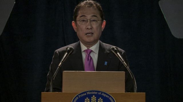 Le Premier ministre japonais Fumio Kishida s'exprime lors d'une conférence de presse à Sao Paulo, au Brésil, le 4 mai 2024.