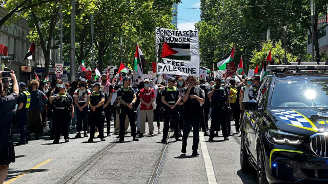 Avustralya'nın Melbourne kentinde Filistin'e destek gösterisi (Arşiv)