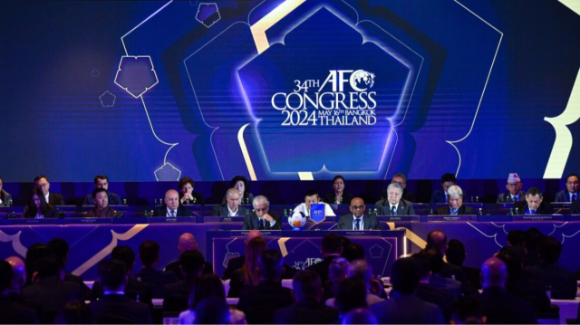 Le 34e Congrès de la Confédération asiatique de football (AFC), à Bangkok, en Thaïlande, le 16 mai 2024.